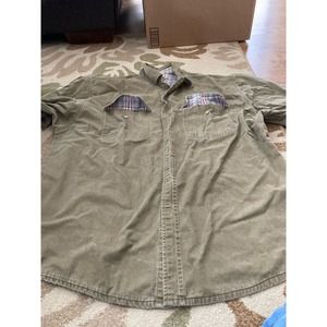 Cabelas men’s canvas denim flannel lined work  button up shirt jacket size xl